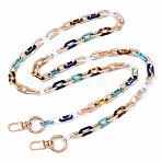 Acrylic Paperclip Paper Bag Decorative Chains, with Alloy Clasps, Bag Replacement Accessories, Light Gold, Colorful, 120mm(HJEW-YW00116-06)