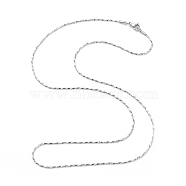 304 Stainless Steel Coreana Chain Necklaces, with Lobster Claw Clasps, Stainless Steel Color, 25.19 inch(64cm), 1.5mm(X-NJEW-I248-20P)