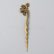 Alloy Fish Hair Sticks, Vintage Hair Accessories for Woman, Antique Bronze, 128x23x5mm(MRMJ-WH0077-102B-AB)