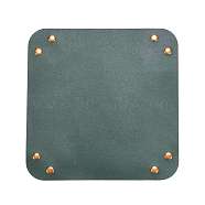 PVC Leather Storage Tray Box with Snap Button, for Key, Phone, Coin, Wallet, Watches, Square, Dark Green, 250x250x1.5mm(AJEW-D050-01A-01AB)