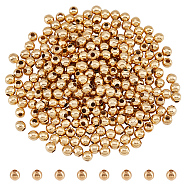 304 Stainless Steel Beads, Round, Golden, 4x3.5mm, Hole: 1.6mm, 300pcs/box(STAS-NB0001-65)