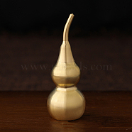 Brass Hollow Tilted Head Gourd Statue Ornament, Feng Shui Table Home Decoration, Raw(Unplated), 26x70mm(DJEW-PW0018-02D)