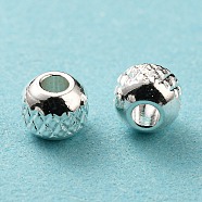 201 Stainless Steel Beads, Round, Silver, 4x3.5mm, Hole: 1.5mm(STAS-A057-01B-S)
