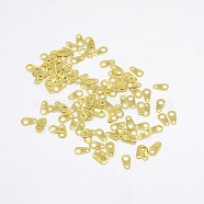 Brass Chain Tabs, Chain Extender Connectors, Golden, about 3mm wide, 6mm long, hole: 1mm(X-EC553-2G)