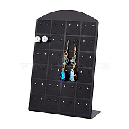 Arch Shaped Acrylic 48-Hole Earring Display Stands, Slant Back Jewelry Organizer Holder for Earring Storage, Black, 8.8x3.6x13.5cm, Hole: 1.4mm(EDIS-WH0016-058A)