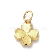 925 Sterling Silver Pendants, Clover Charms, Matte Gold Color, 11x9x3mm, Hole: 4mm(STER-P057-03MG)
