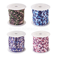 4 Colors Flat Polyester Elastic Cord, Webbing Garment Sewing Accessories, Mixed Color, 5mm, about 3m/roll, 1roll/color, 4roll/set(EC-TA0001-03A)