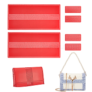 DIY PU Imitation Leather Bag Knitting Set for Purse Making, Leather Bag Bottom, Red, 11~37.6x4.7~18.8cm(PURS-WH0005-01E)