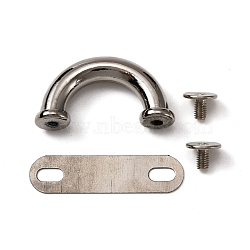 Zinc Alloy Bag Suspension Clasps, Metal Arch Bridge Hardware, with Screws & Spacer, Semi-Circle, Platinum, 1.7x3.1x0.8cm(FIND-WH0044-20P)