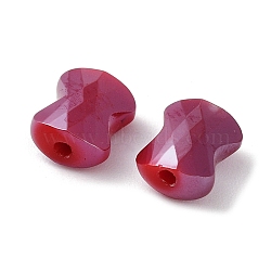 Electroplate Glass Beads, AB Color, Faceted Pillow, Old Rose, 8x6.5x4mm, Hole: 1.2mm(GLAA-D016-16G)