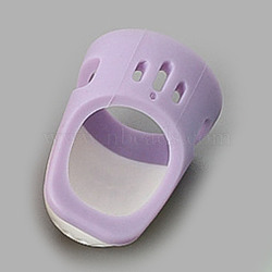 Silicone Fingertip Protector, Thimble, Finger Pad Grips, Sewing Tools, Lilac, 30.6x18.5mm(PW-WG11167-02)