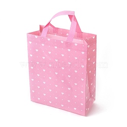 Gloss Lamination Printing Eco-Friendly Reusable Bags, Non Woven Fabric Shopping Bags, Random Color Handles, Pearl Pink, 26.75x12.55x32.9cm(ABAG-L004-V02)