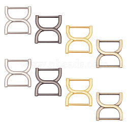 8Pcs 4 Colors Zinc Alloy Bag Connector Anchor Buckles, Double D-shaped with Iron Screws, for Bag Strap Hanger, Mixed Color, 36.7x34x4.3mm, 2pcs/color(FIND-WR0004-07)