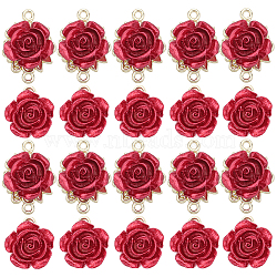 Valentine's Day DIY Jewelry Making Finding Kit, Including Rack Plating Alloy Rose Flower Links Connectors & Pendants, Cadmium Free & Lead Free, Red, 15~22.5x14.5~16x8mm, Hole: 1.5~1.6mm, 24Pcs/box(FIND-SC0006-20)