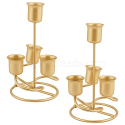 Iron Candle Holder, Perfect Home Party Decoration, Column, Golden, 4x6-1/4 inch(10x16cm)(AJEW-WH0171-60A)