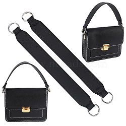 PU Leather Bag Strap, with Zinc Alloy Finding, for Bag Replacement Accessories, Silver, 34.1x3.4x0.3cm(FIND-WH0069-04C-1)