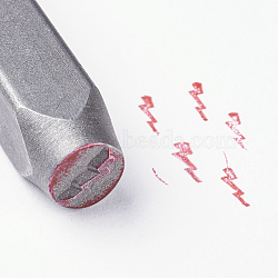 Iron Metal Stamps, for Imprinting Metal, Plastic, Wood, Leather, Lightning, 65x10x10mm(AJEW-WH0001-15)