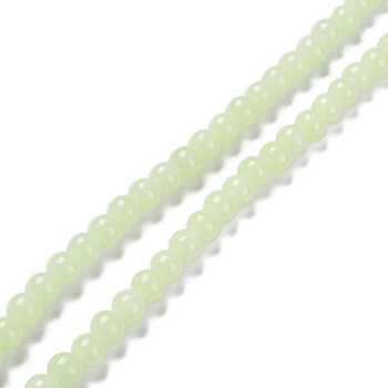 Synthetic Luminous Stone Beads Strands, Round, Glow in Dark, 8mm, Hole: 1.4mm, about 50pcs/strand, 15.16 inch(38.5cm)