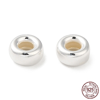 Product Name:925 Sterling Silver Spacer Beads, Rondelle, Silver, 6x3.5mm, Hole: 3mm