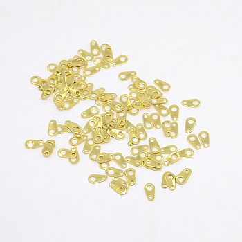 Brass Chain Tabs, Chain Extender Connectors, Golden, about 3mm wide, 6mm long, hole: 1mm