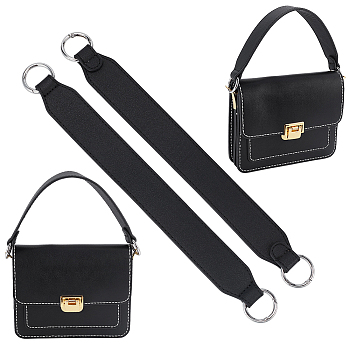 PU Leather Bag Strap, with Zinc Alloy Finding, for Bag Replacement Accessories, Silver, 34.1x3.4x0.3cm