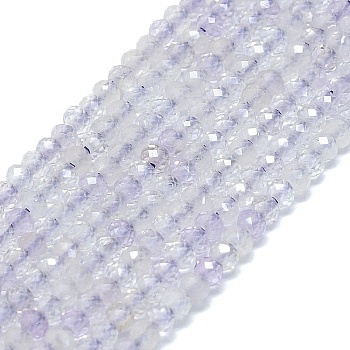 Natural Amethyst Beads Strands, Faceted, Rondelle, 2~2.5x2mm, Hole: 0.5mm, about 223~226pcs/strand, 14.96~15.16 inch(38~38.5cm)