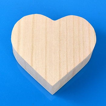 Valentine's Day Theme Wooden Ring Storage Box, Heart Shaped Ring Case, Bisque, 10x8x4cm