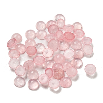 Natural White Jade Dyed Cabochons, Half Round, 4x2~2.5mm