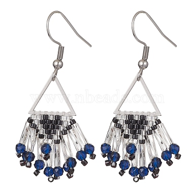 Blue Seed Beads Earrings