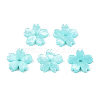 Aquamarine Flower Acrylic Beads