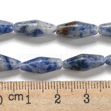 Brins de perles naturelles à pois bleus(G-A223-A06-01)-5