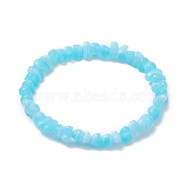 3Pcs 3 Color Acrylic Chips Beaded Stretch Bracelets Set(BJEW-JB09387)-2