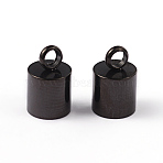Column 304 Stainless Steel Cord Ends, Ion Plating(IP), Electrophoresis Black, 11x7mm, Hole: 2mm, Inner Diameter: 6mm(STAS-L176-17)