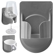 Gorgecraft Plastic Red Wine Glass Holder Portable Wall-mounted, Gray, 104x85x165mm,tray: 80x70mm(ODIS-GF0001-09A)