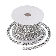CHGCRAFT DIY Chain Necklace Making Kits, Including 3m Aluminium Curb Chain, Platinum, 10x7x3mm(DIY-CA0002-75P)