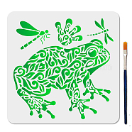 PET Hollow Out Drawing Painting Stencils, for DIY Scrapbook, Photo Album, Frog, 300x300mm(DIY-WH0402-403)