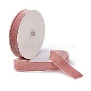 10 Yards Flat Polyester Velvet Ribbon, Silver Glitter Ribbon, for DIY Jewelry Making, Light Coral, 1 inch(25~26mm)(OCOR-C004-05A)