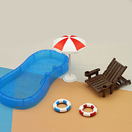 Plastic Miniature Beach Chair Display Decorations, Mini Pool Swimming Rings for Dollhouse Decor, Colorful, 34~90x34~200mm(MIMO-PW0003-074)