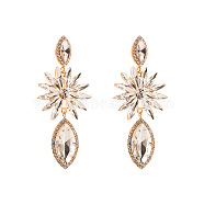 Sparkling Geometric Earrings with Alloy and Colorful Rhinestones for Women's Party Look, Wheat, size 1(ST1940134)