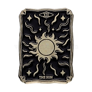 Tarot Card Enamel Pins, Alloy Brooch, Gothic Style Jewelry Gift, Sun, 30x21mm(PW-WG91833-09)