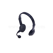 Plastic Headset Mini Model, Micro Landscape Dollhouse Accessories, Pretending Prop Decorations, Black, 35x35mm(PW-WG9477D-03)