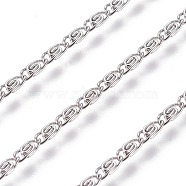 304 Stainless Steel Lumachina Chains, with Spool, Unwelded, Stainless Steel Color, 1.8mm, Link: 4.5x1.8x1mm, about 82.02 Feet(25m)/roll(CHS-E018-06P)