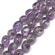 Natural Amethyst Beads Strands, Tumbled Stone, Nuggets, 10~20x13~15x13~15mm, Hole: 1.5mm, about 22~26pcs/strand, 15.7 inch(G-R435-07)