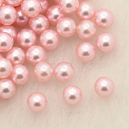 Perles rondes en plastique ABS imitation perle, teinte, sans trou, rose, 8mm, environ 1500 pcs / sachet (MACR-F033-8mm-18)