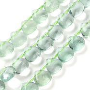 Natural Green Fluorite Beads Strands, Top Drilled, Teardrop, 8.5x8.5x5mm, Hole: 0.9mm, about 25pcs/strand, 8.07 inch(20.5cm)(G-G116-A02-01)