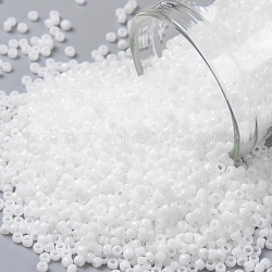 TOHO Round Seed Beads, Japanese Seed Beads, (41) Opaque White, 11/0, 2.2mm, Hole: 0.8mm, about 1103pcs/10g(X-SEED-TR11-0041)