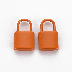 Spray Painted Alloy Pendants, Cadmium Free & Lead Free, Padlock, Chocolate, 18.5x11x4mm, Hole: 5.5x6mm(PALLOY-Q433-031G-RS)