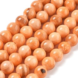 Natural Persian Jade Beads Strands, Round, Dyed, Sandy Brown, 8.5mm, Hole: 1mm, about 46pcs/strand, 15.75''(40cm)(G-A255-A02-02J)