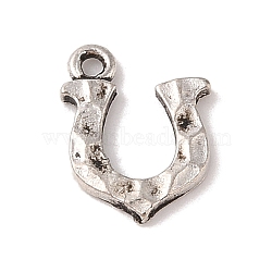 Tibetan Style Alloy Charms, Cadmium Free & Lead Free, U Shape, Antique Silver, 15x12x1.8mm, Hole: 1.6mm(TIBE-Q090-29AS)