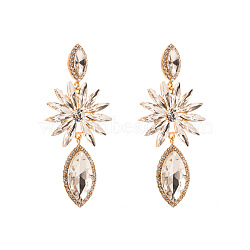 Sparkling Geometric Earrings with Alloy and Colorful Rhinestones for Women's Party Look, Wheat, size 1(ST1940134)